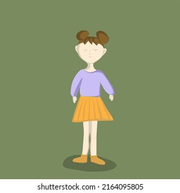 Vector illustration of a school age girl.