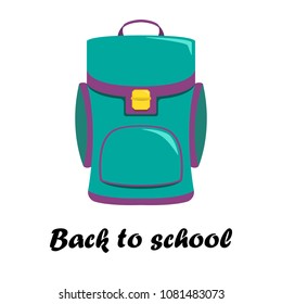 Vector illustration with school backpack. Back to school.