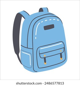 Vector illustration of school backpack isolated on white background. Back to school.