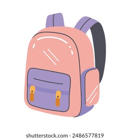 Vector illustration of school backpack isolated on white background. Back to school.