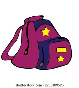 vector illustration of a school bag, backpack.