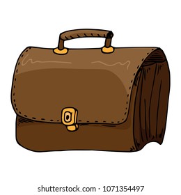 Vector illustration of a school bag. Briefcase businessman.