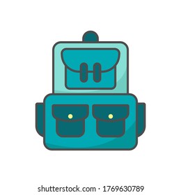vector illustration school bag flat design line icon