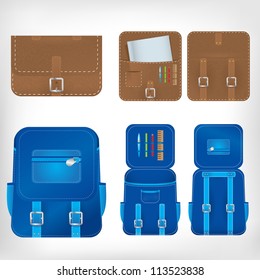 Vector illustration of school bags