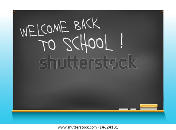 Vector Illustration School Blackboard Saying Welcome Stock Vector ...