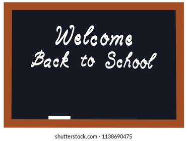 vector illustration of a school blackboard welcome back to school