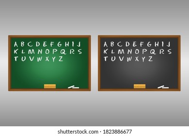 Vector illustration of a school board with chalk and sponge.