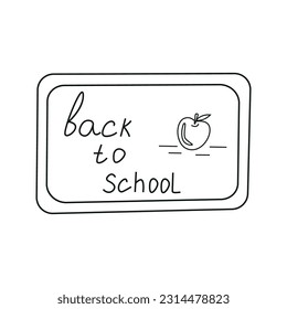 Vector illustration of school board in doodle style. Isolated on white background