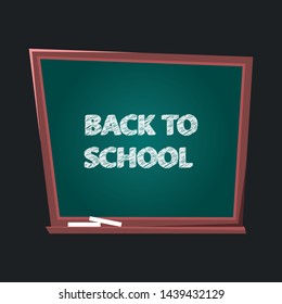 Vector illustration of a school board with the words back to school