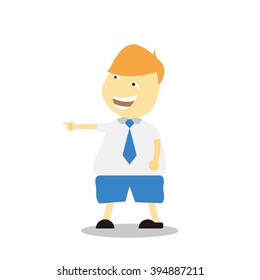 Vector illustration - school boy in blue uniform sets with different poses