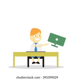 Vector illustration - school boy in blue uniform sets with different poses