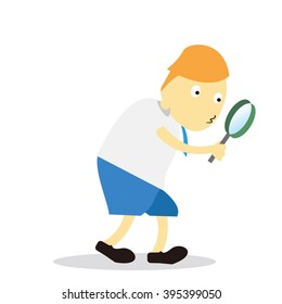 Vector illustration - school boy in blue uniform sets with different poses