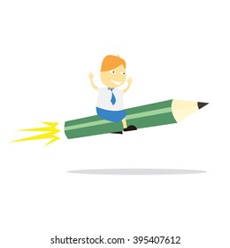 Vector illustration - school boy in blue uniform sets with different poses