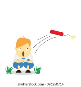 Vector illustration - school boy in blue uniform sets with different poses