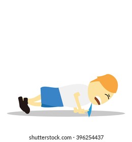 Vector illustration - school boy in blue uniform sets with different poses