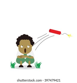 Vector illustration - school boy in green uniform sets with different poses