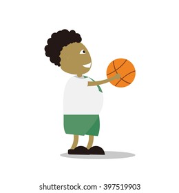 Vector illustration - school boy in green uniform sets with different poses