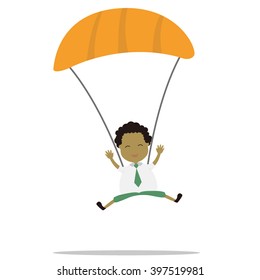 Vector illustration - school boy in green uniform sets with different poses