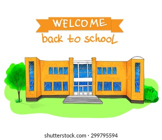 Vector illustration of school building 