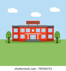 Vector illustration of a school building.