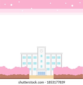 Vector illustration of a school. School building and background.