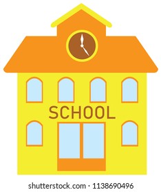 vector illustration of a school building flat design. education background.