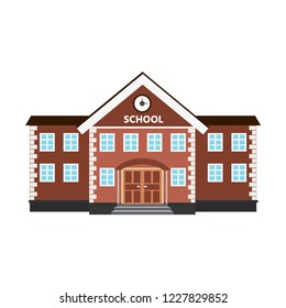 Vector illustration of a school building. Flat style.