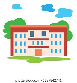 Vector illustration of school building. Welcome back to school.Buildings for city construction. Flat style. Eps 10
