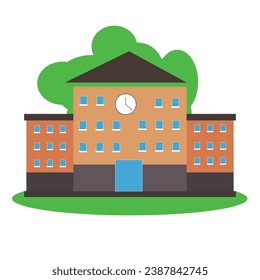 Vector illustration of school building. Welcome back to school.Buildings for city construction. Flat style. Eps 10