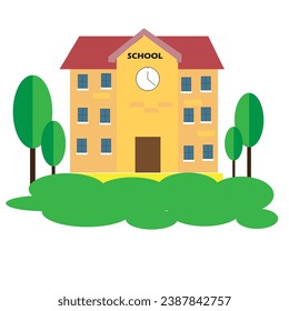 Vector illustration of school building. Welcome back to school.Buildings for city construction. Flat style. Eps 10