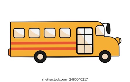 Vector illustration of school bus icon for web design