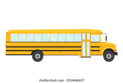 Vector illustration of school bus side  view isolated on the white