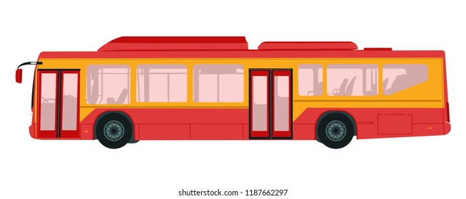 Vector illustration of school bus in white background