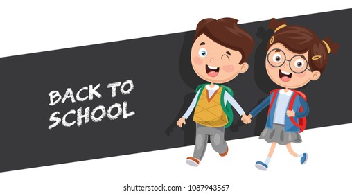 Vector Illustration School Children Stock Vector (Royalty Free ...