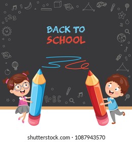 Vector Illustration Of School Children