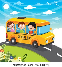 Vector Illustration Of School Children