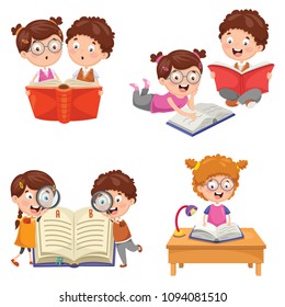 Vector Illustration Of School Children