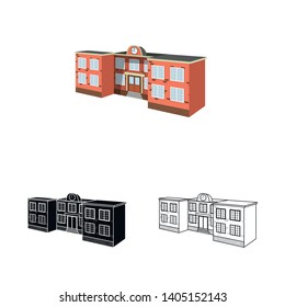 Vector illustration of school and college logo. Set of school and university stock vector illustration.