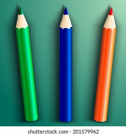 Vector illustration of school color pencils