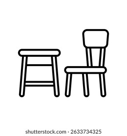 Vector illustration of a school desk on a white background