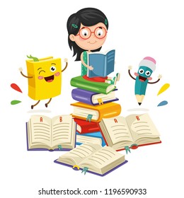 Vector Illustration Of School Elements
