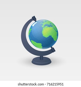 Vector illustration of School Geographical Globe isolated on white background.