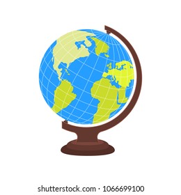 Vector illustration. School globe isolated on white background.