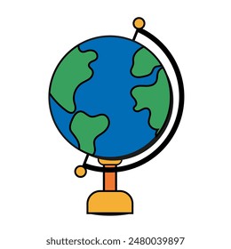 Vector illustration of school globus icon for web design