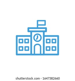 Icono de la escuela, ilustración vectorial. Plantilla de diseño de línea