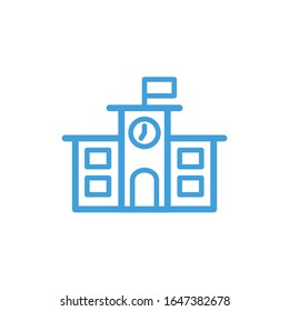 Icono de la escuela, ilustración vectorial. Plantilla de diseño de línea