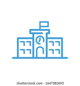 Icono de la escuela, ilustración vectorial. Plantilla de diseño de línea