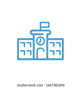 Icono de la escuela, ilustración vectorial. Plantilla de diseño de línea