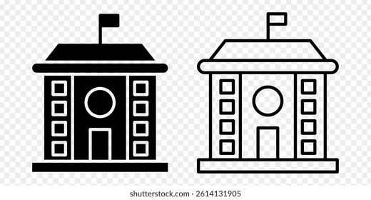 Vector illustration of School icon set isolated on transparent background