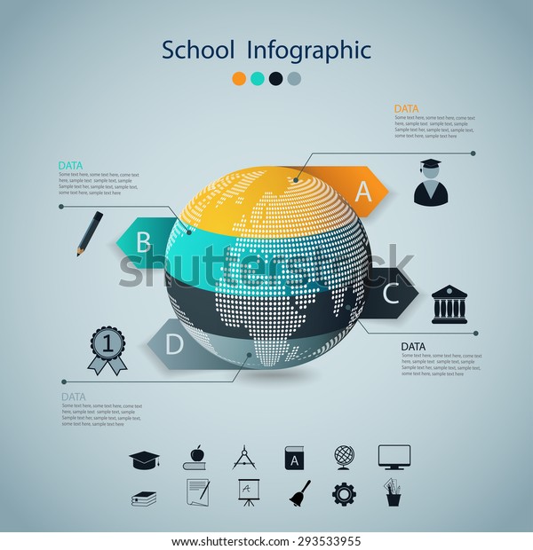 school infographic icons